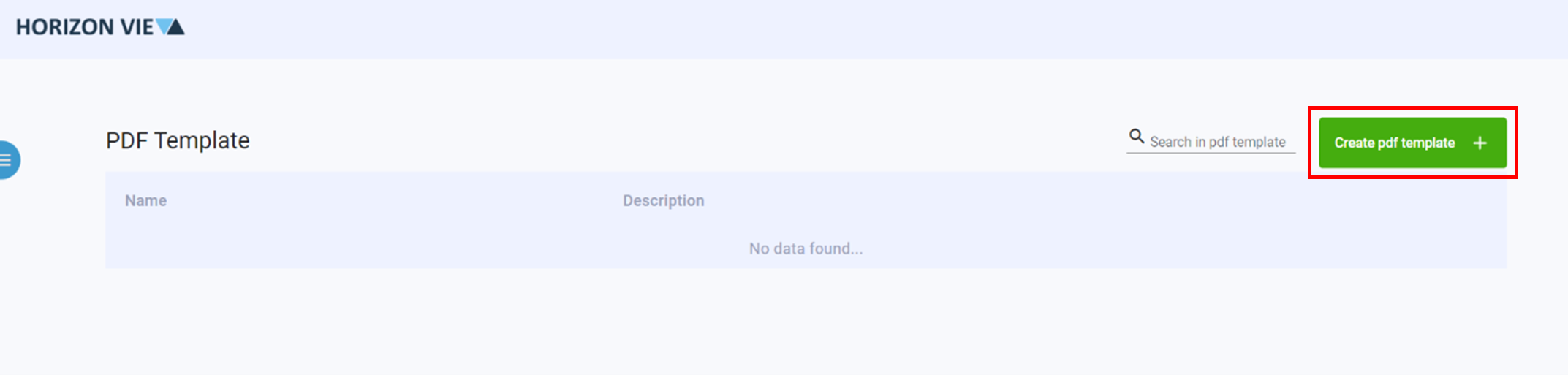Create Template step 1