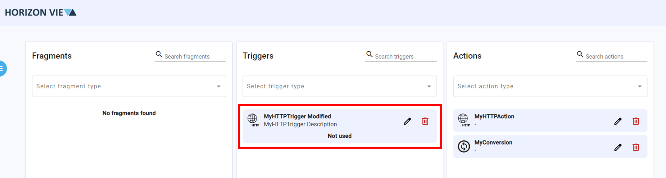 Remove Entity - Entity Page step 1